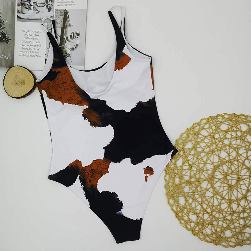 Summer Vintage print swimsuit Sexy high cut bodysuit one piece suits Swimwear women Monokini Beach wear Bella Mia